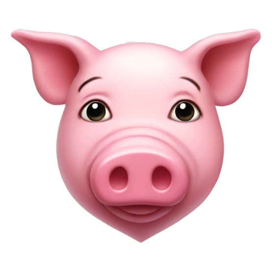 pink heart in the shape of a pig sticker