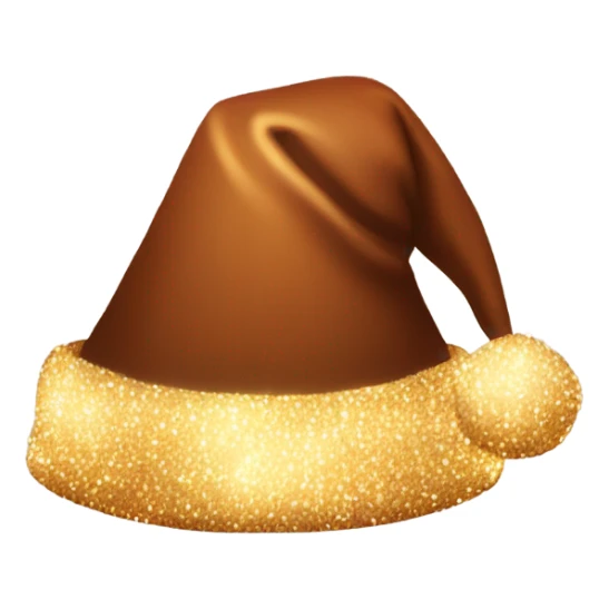 brown santa claus hat with shimmering garland sticker