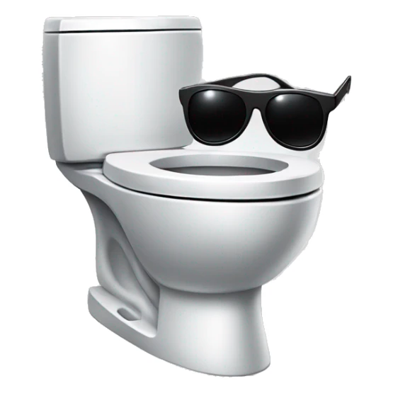Toilet bowl wearing sunglasses sticker