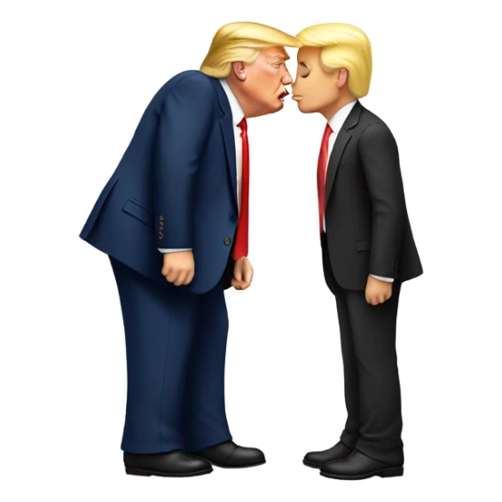 Tall white guy kissing Donald trump sticker