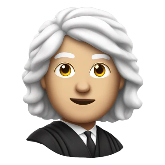 white UK judge with wig at an angle sticker
