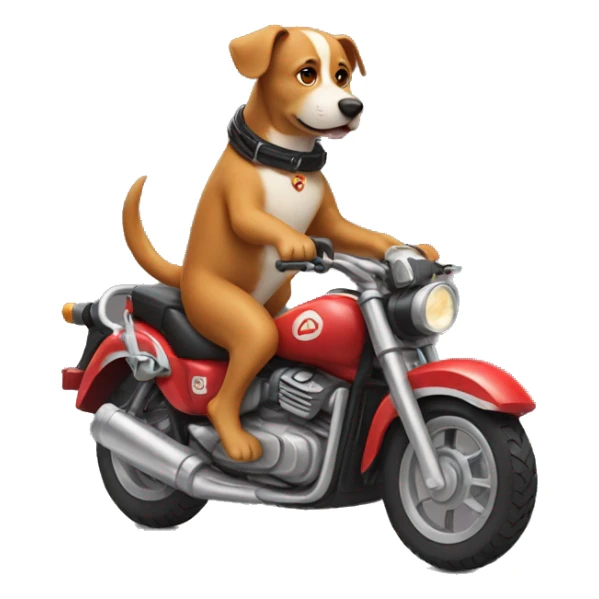 dog riding a motorbike sticker