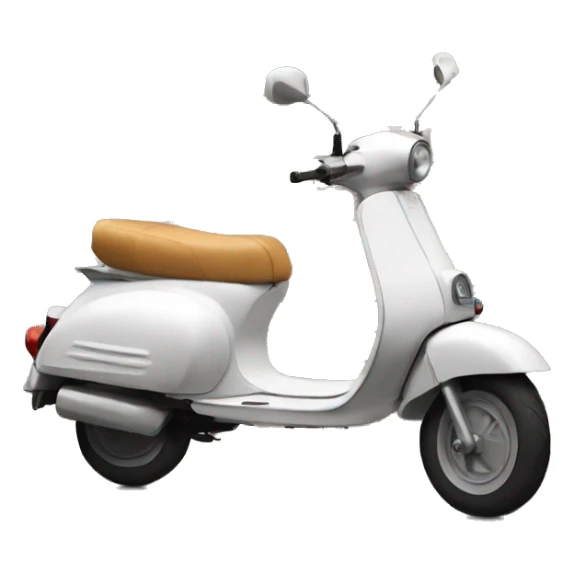 a scooter in front of a brick wall sticker