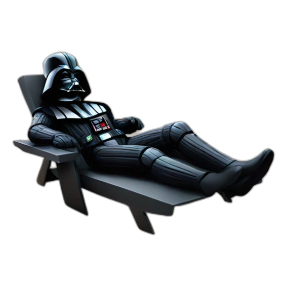 darth Vader lounging on the beach sticker