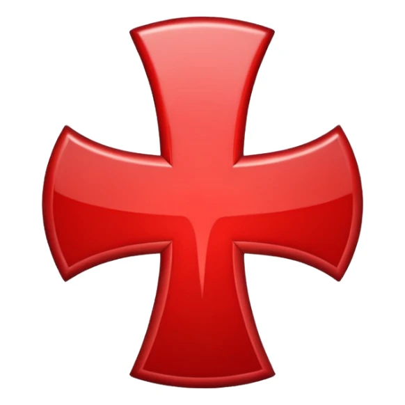 red medical cross symbol on a white background sticker