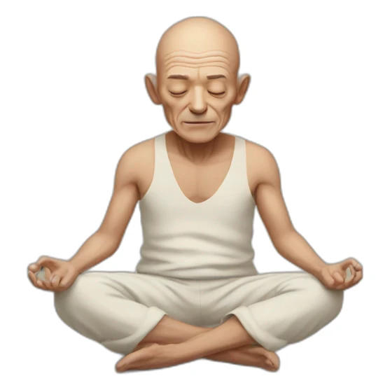 hairless old Frenchman meditating sticker