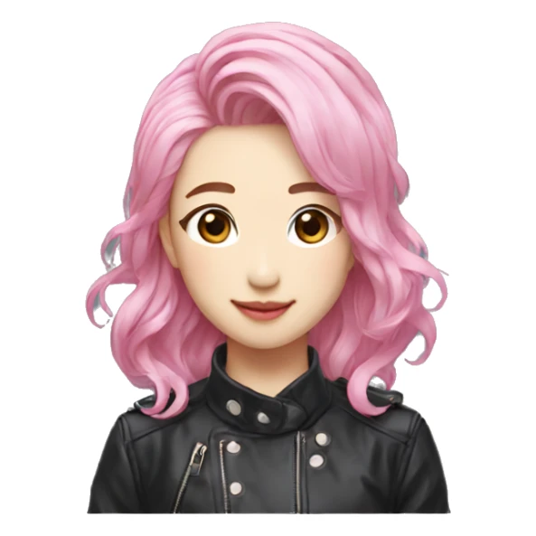 k-pop idol wink pink hair sticker