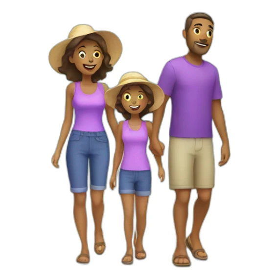 family vacation purple icon sticker