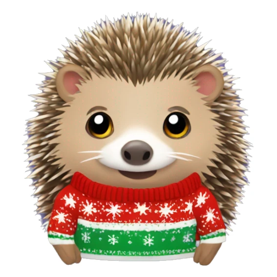 hedgehog wearing christmas jumper sticker