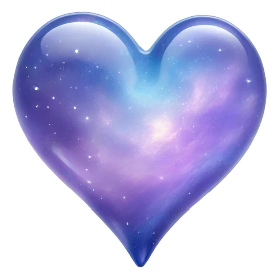 Glass pastel purple blue galaxy heart  sticker