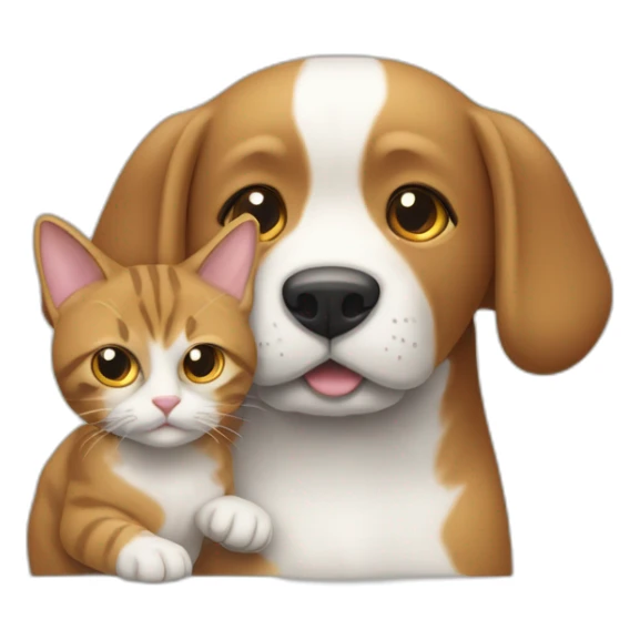 Un chat et un chien qui se serre la main sticker