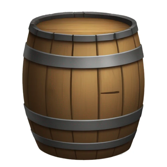 Wooden barrel with gunpowder sticker
