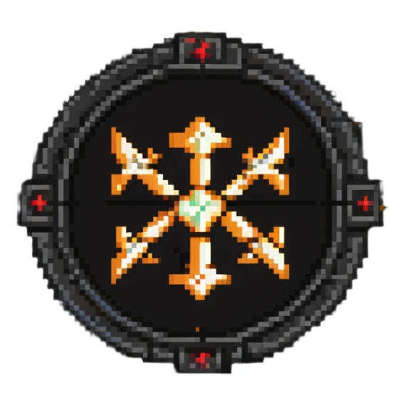 Special access token with ancient magical runes and glowing core sticker