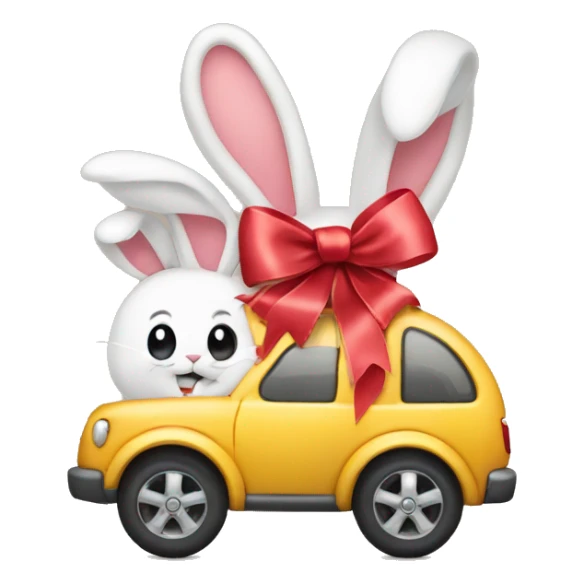 ribbon on bunny with carro sticker