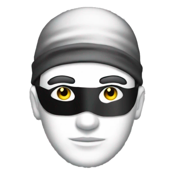 Robber Yellow skin black eye mask black and white shirt  sticker