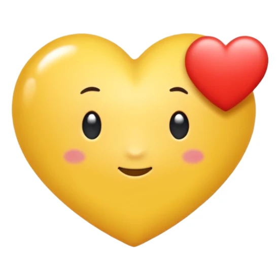 Une bulle de BD jaune avec dedans un coeur blanc  sticker