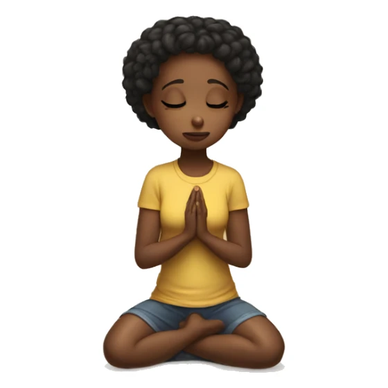 Girl on her knees prays sticker