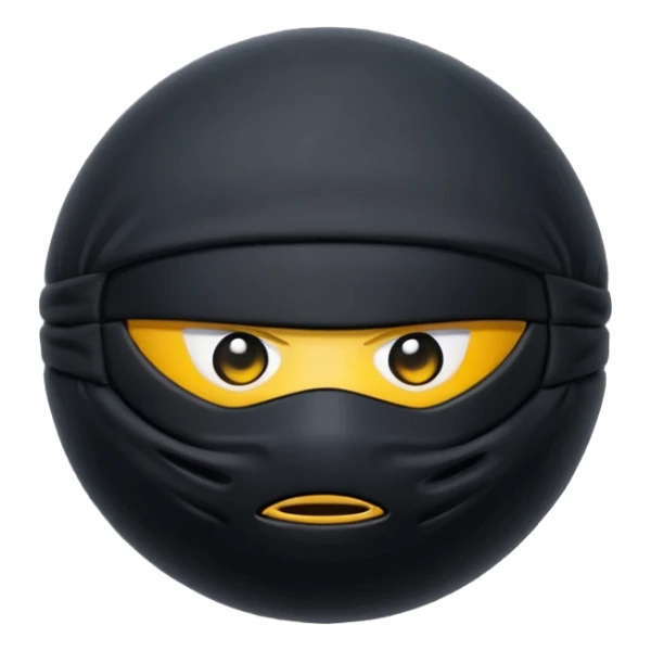 Black fabric Limbless ninja ball sphere sticker
