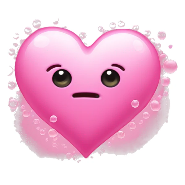 a cute pink heart made of bubbles with no face sticker