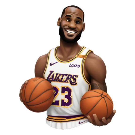 LeBron James sur un ballen debasket sticker