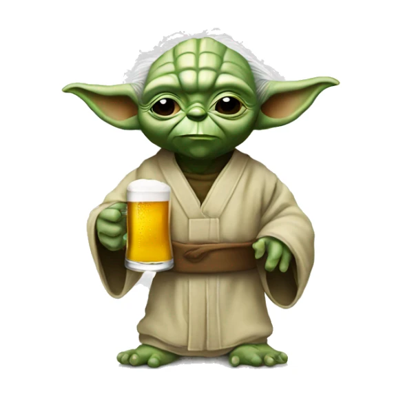 Yoda In pajamas and a beer  sticker