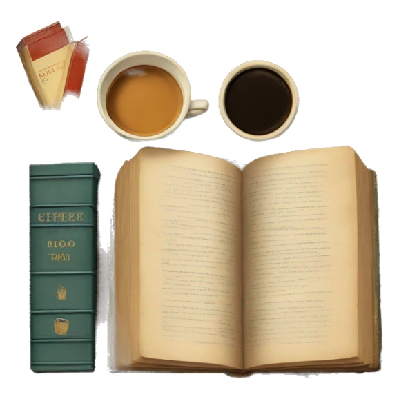 vintage tray with books and coffee  sticker