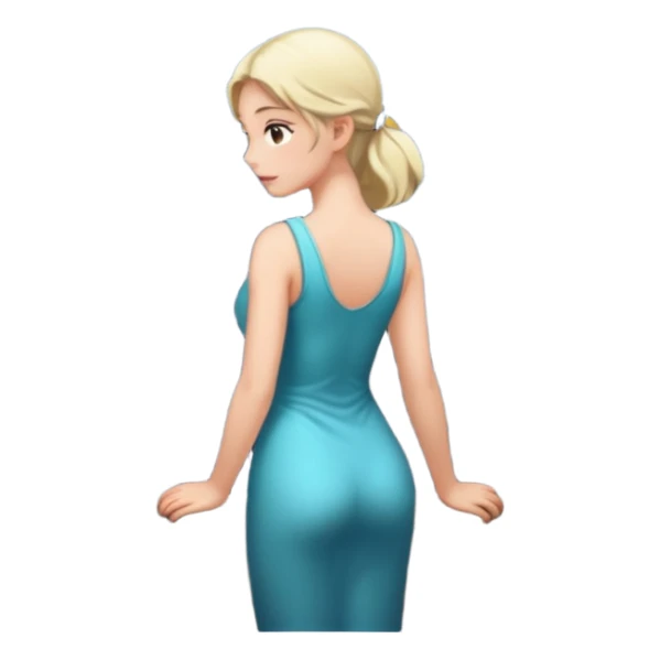 Female back arched in moonlight, skin glowing against stone walls sticker