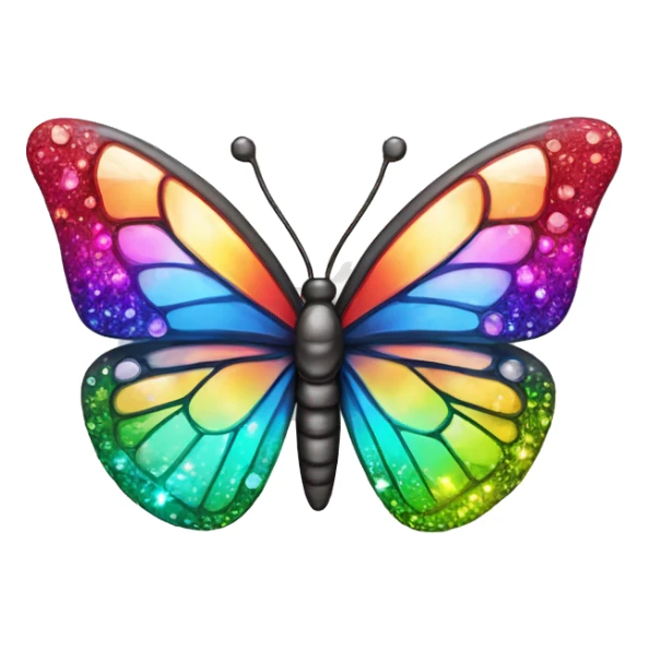 One Shiny-Colorful-Sparkly-Rainbow-Gradient-Crystal-Gem-Butterfly-Crystal-Fly sticker