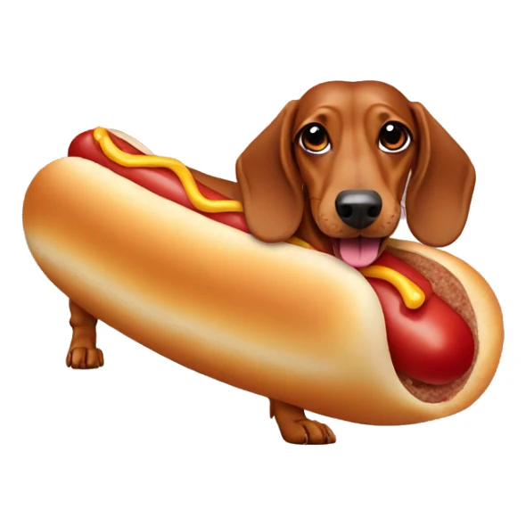 Dachshund in hot dog costume  sticker
