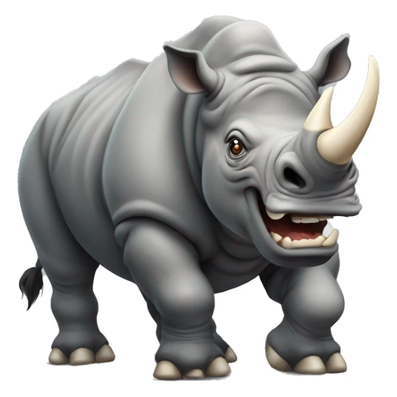 Muscular and angry rhinoceros sticker