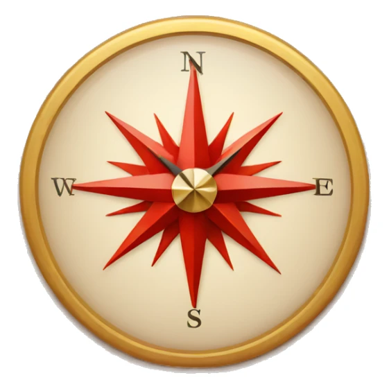 red compass  sticker