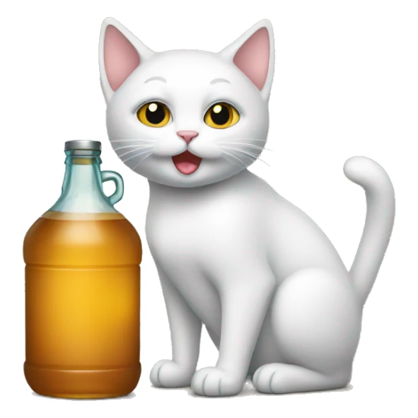 cat with a bottle of moonshine sticker