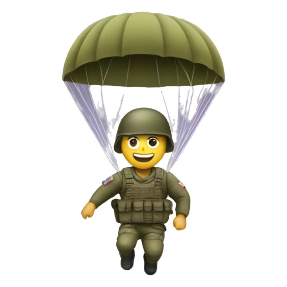 soldier on a parachute sticker