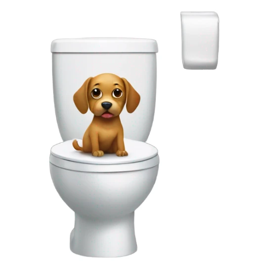 Dog on the toilet sticker