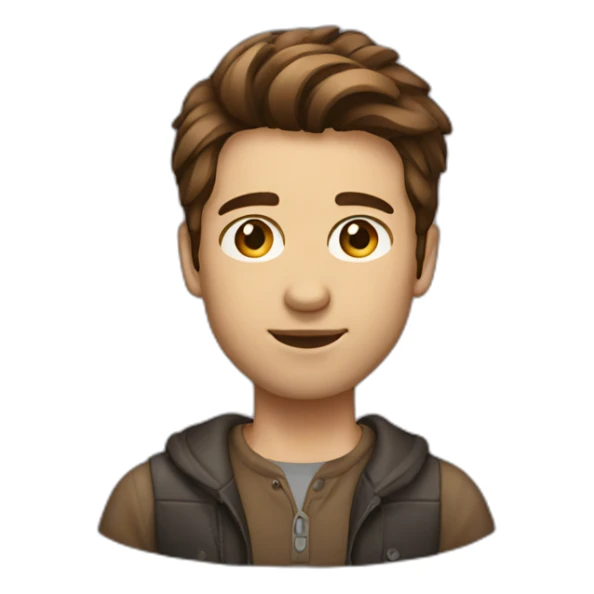 Male designer brown hair sticker