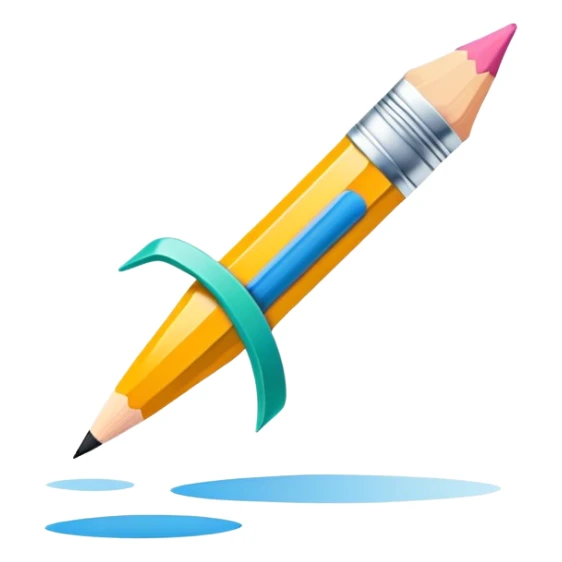 Illustration drawing icon, pencil or brush strokes, colorful design elements, simple lines, small scene or character in the illustration, minimalistic style, clean composition, transparent background. sticker