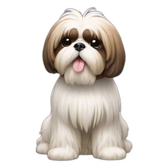 Dog Shih Tzu with long wool full-height stand up sticker