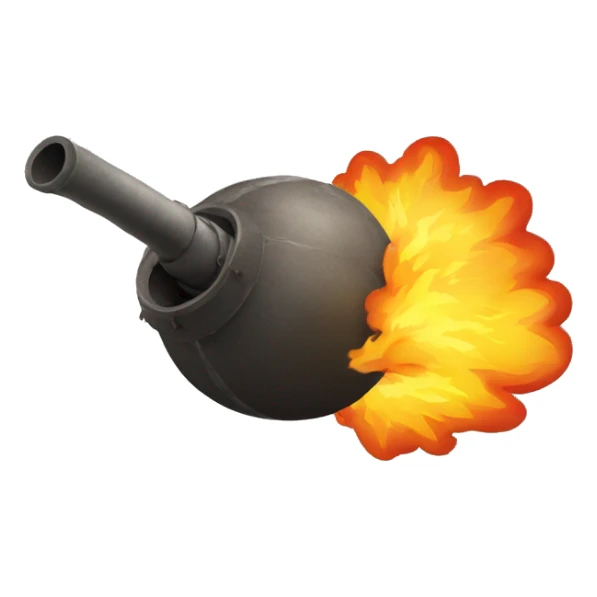cannon ball on fire flying through the air sticker