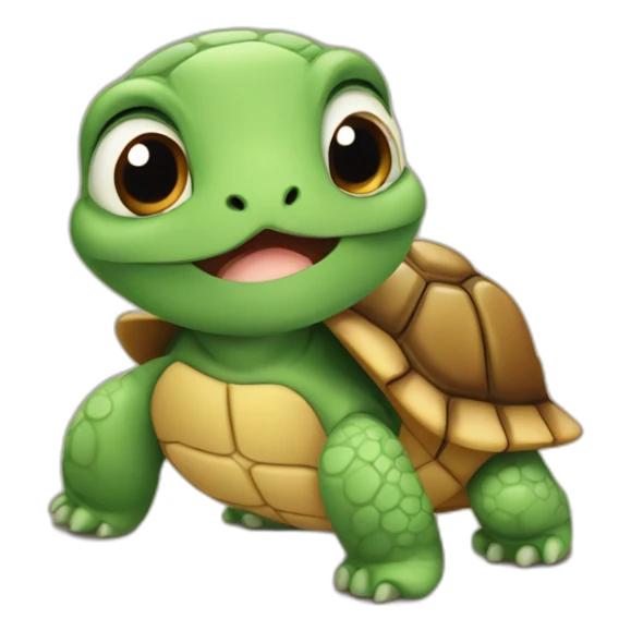A cute little tortoise named asking people to calm down sticker