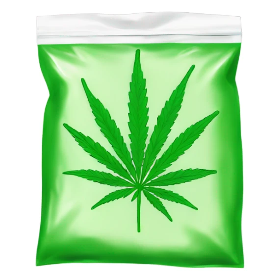 Ziplock bag of legal marijuana sticker