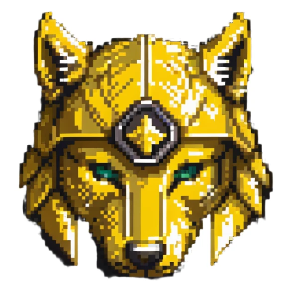 Red Rising golden helmet with wolf symbol sticker