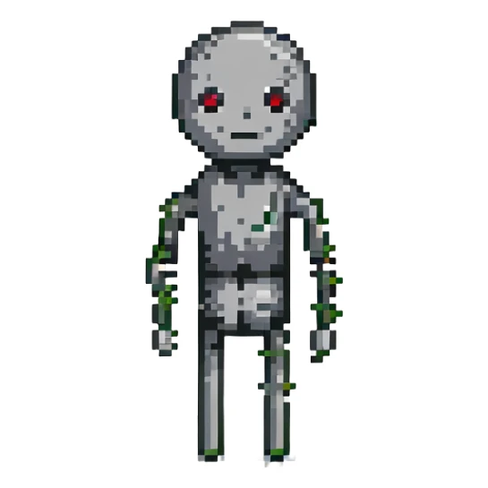 Henry Stickmin, pixel art style, stick figure with round head and thin limbs sticker