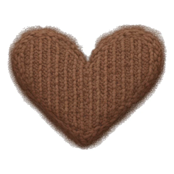 Brown knit heart, like a sweater texture heart sticker