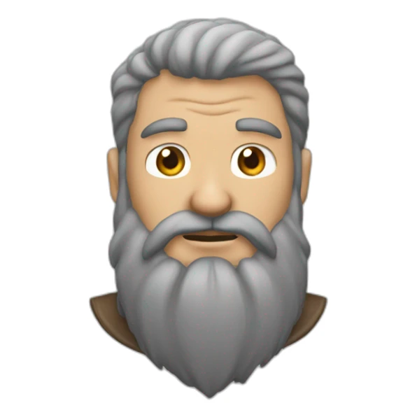 un cazador con barba gris saludando sticker