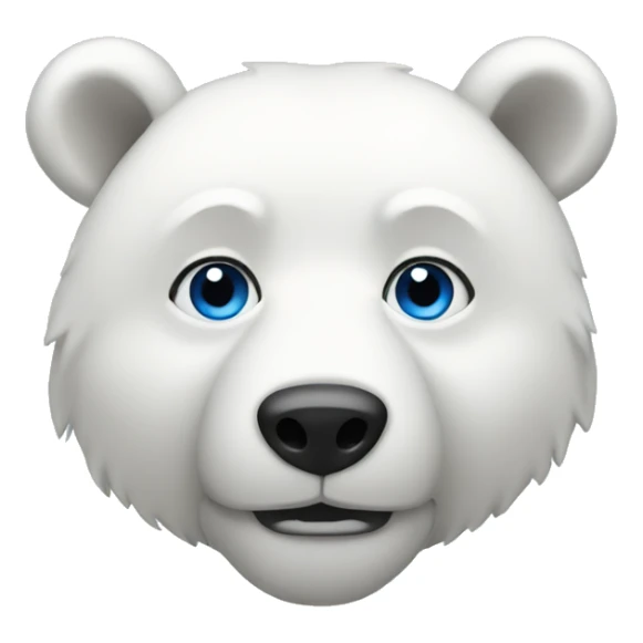 white bear  emoji with blue eyes sticker