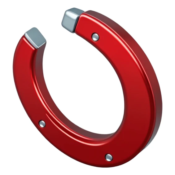 mettalic red horseshoe magnet sticker