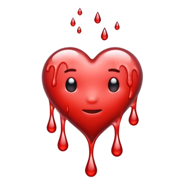 Heart melting and reforming, drip frozen mid-fall sticker