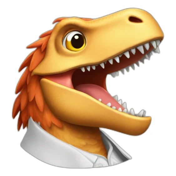 Gallina a hombros de un t-rex sticker