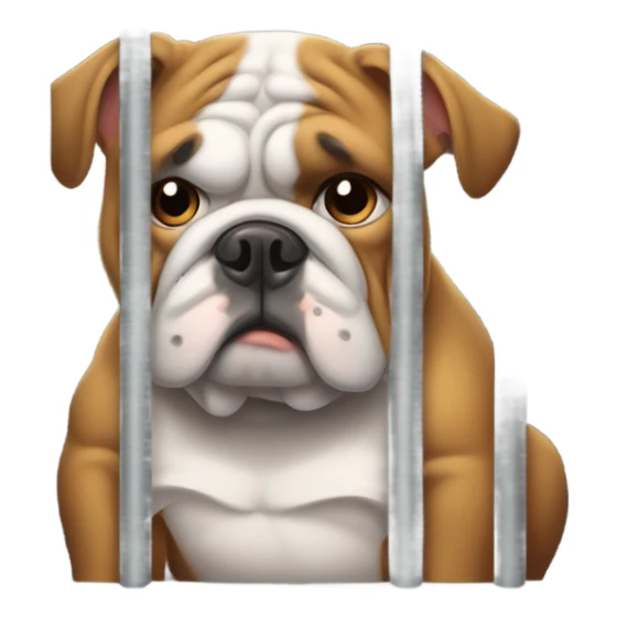 bulldog in jail sticker