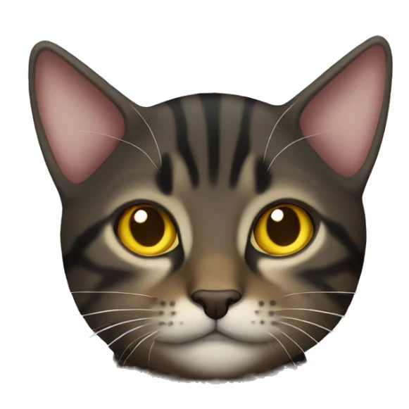 Black and brown tabby cat with yellow eyes sticker